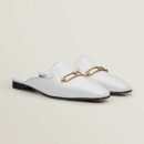 Hermes Esmee Mule Goatskin Blanc