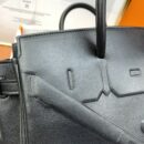 Hermes Etoupe Shadow Birkin 25 Black