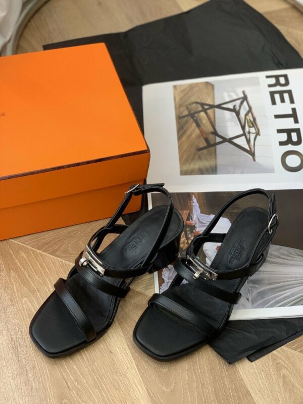 Hermes Eve 60 Sandal Black - Image 6