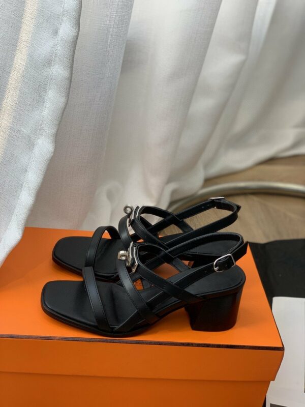 Hermes Eve 60 Sandal Black - Image 9