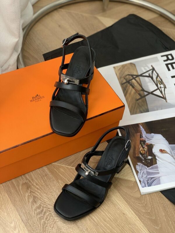 Hermes Eve 60 Sandal Black - Image 7