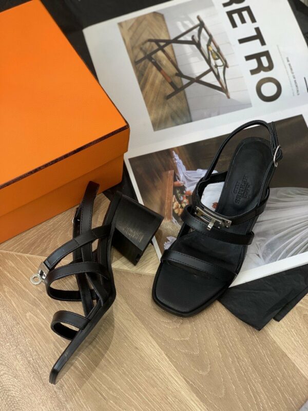 Hermes Eve 60 Sandal Black - Image 5