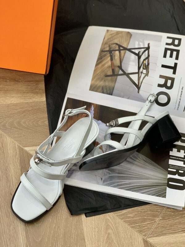 Hermes Eve 60 Sandal White - Image 3