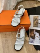 Hermes Eve 60 Sandal White