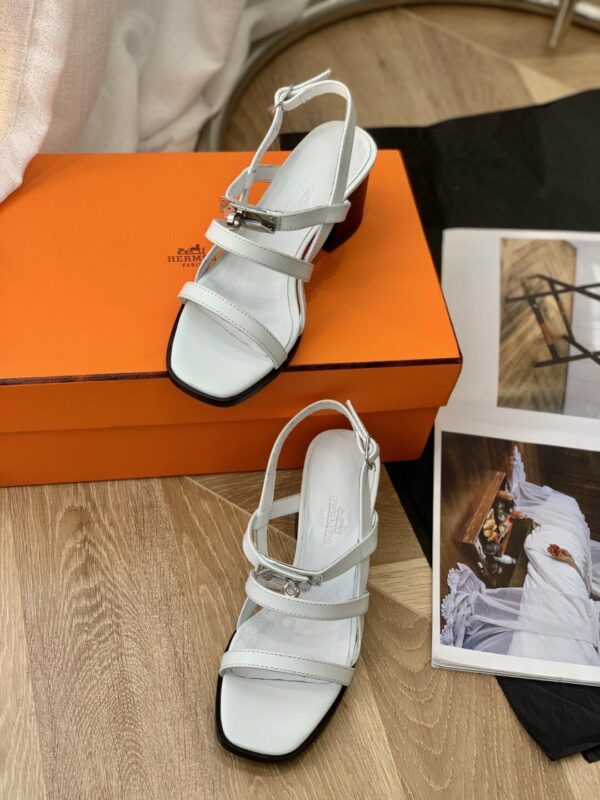 Hermes Eve 60 Sandal White - Image 8