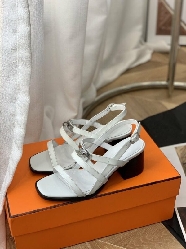 Hermes Eve 60 Sandal White