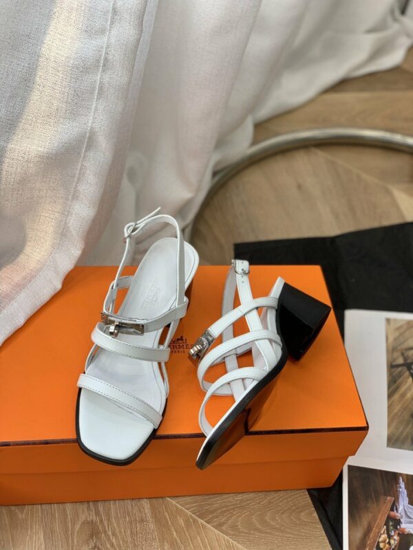 Hermes Eve 60 Sandal White - Image 6