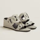 Hermes Figari 55 Beige Glaise Nappa Leather Sandal