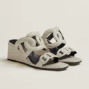 Hermes Figari 55 Beige Glaise Nappa Leather Sandal