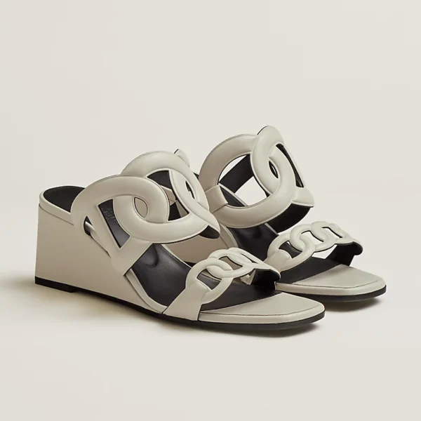 Hermes Figari 55 Beige Glaise Nappa Leather Sandal