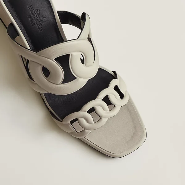 Hermes Figari 55 Beige Glaise Nappa Leather Sandal - Image 4