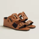 Hermes Figari 55 Naturel Nappa Leather Sandal