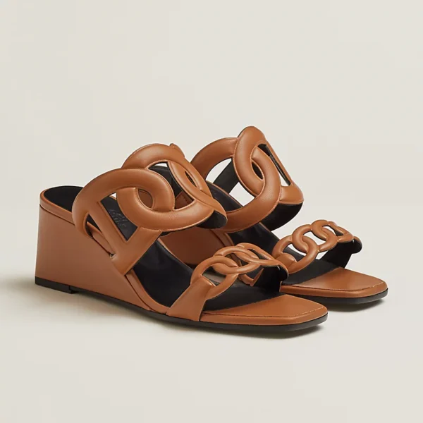 Hermes Figari 55 Naturel Nappa Leather Sandal