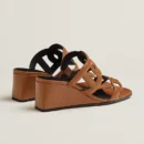 Hermes Figari 55 Naturel Nappa Leather Sandal