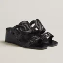 Hermes Figari 55 Noir Nappa Leather Sandal