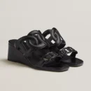 Hermes Figari 55 Noir Nappa Leather Sandal