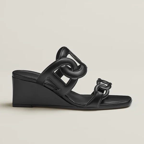 Hermes Figari 55 Noir Nappa Leather Sandal - Image 2