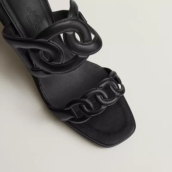 Hermes Figari 55 Noir Nappa Leather Sandal - Image 4