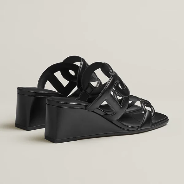 Hermes Figari 55 Noir Nappa Leather Sandal - Image 3