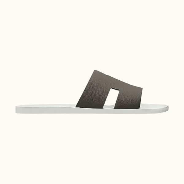 Hermes Izmir Sandal Men Shoes S2_Gris Fonce / Blanc - Image 2