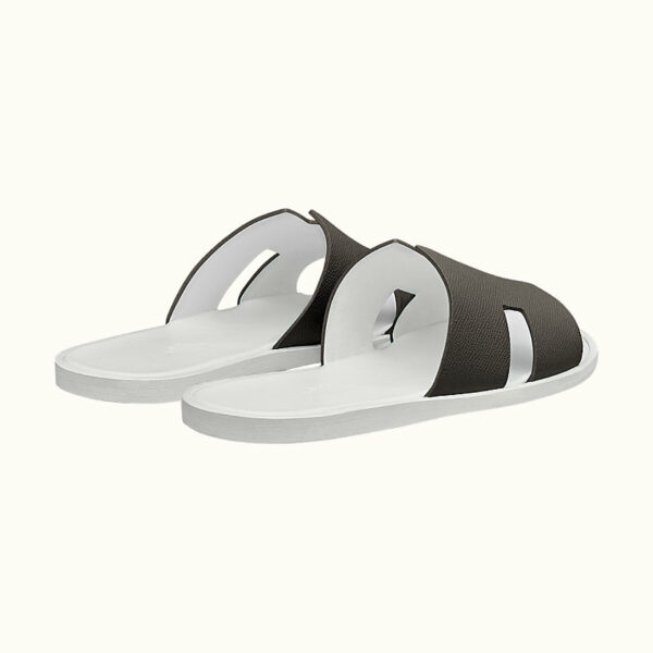 Hermes Izmir Sandal Men Shoes S2_Gris Fonce / Blanc - Image 3