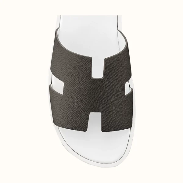 Hermes Izmir Sandal Men Shoes S2_Gris Fonce / Blanc - Image 4