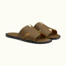 Hermes Izmir Sandal Men Shoes Vert Résine / Jaune Citron
