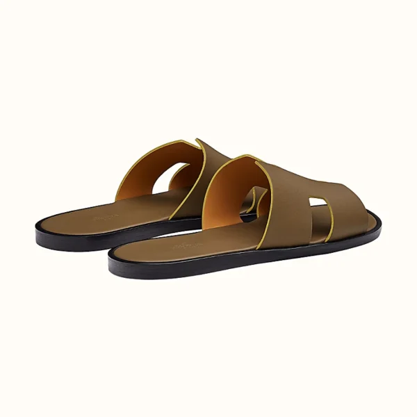 Hermes Izmir Sandal Men Shoes Vert Résine / Jaune Citron - Image 3