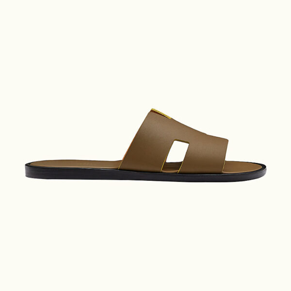 Hermes Izmir Sandal Men Shoes Vert Résine / Jaune Citron - Image 2