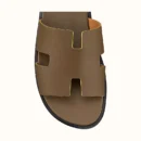 Hermes Izmir Sandal Men Shoes Vert Résine / Jaune Citron