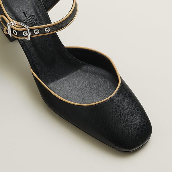 Hermes Kamilla 60 Pump - Noir/ Jaune Malawi - Image 3