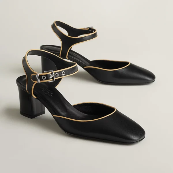 Hermes Kamilla 60 Pump - Noir/ Jaune Malawi