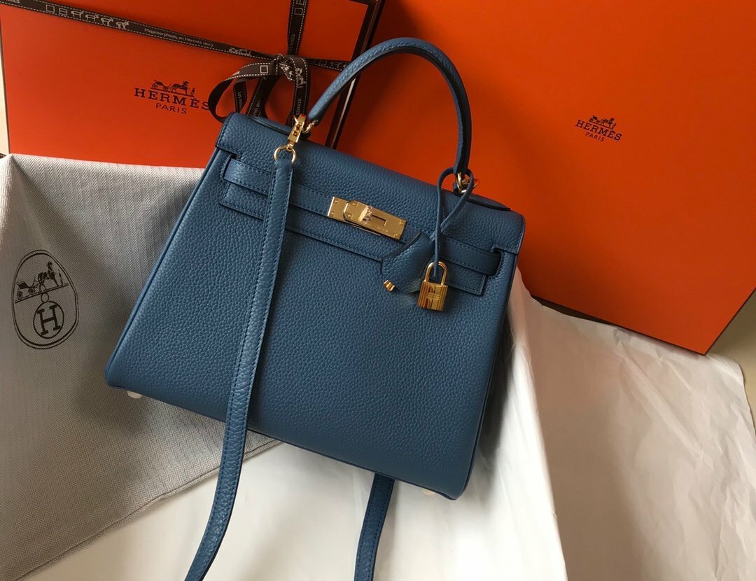 Hermes Kelly 28cm Blue