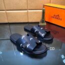 Hermes Men's Black Sandal