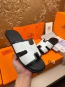 Hermes Men's Black White Sandal