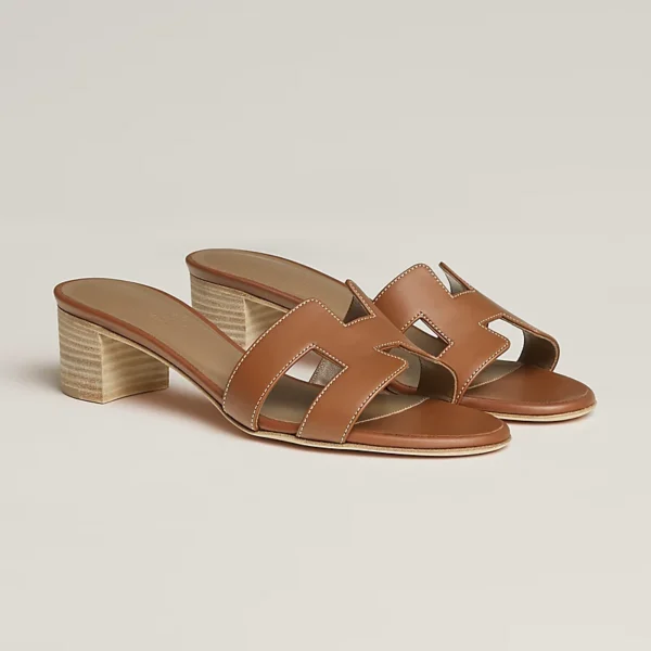 Hermes Oasis Sandal Gold Piqures Ecrues