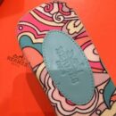 Hermes Oran Floral Canvas Sandals Box Calfskin Spring /Summer Collection Bleu Littoral