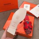 Hermes Oran Floral Canvas Sandals Box Calfskin Spring /Summer Collection Red