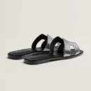 Hermes Oran Sandal Gris / Argente Vieilli