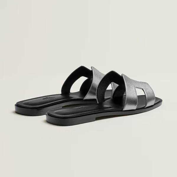 Hermes Oran Sandal Gris / Argente Vieilli - Image 3