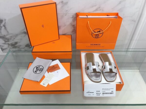 Hermes Oran Sandal Silver