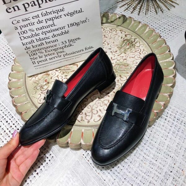 Hermes Paris Womens LoaferSpring/Summer Collection Black - Image 3
