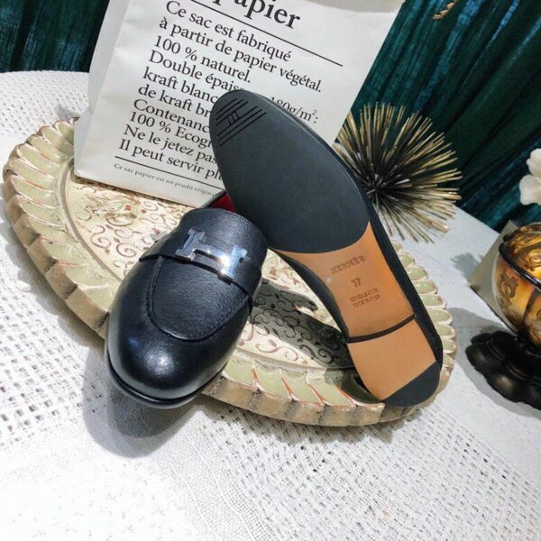 Hermes Paris Womens LoaferSpring/Summer Collection Black - Image 9