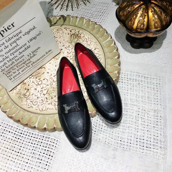 Hermes Paris Womens LoaferSpring/Summer Collection Black - Image 5