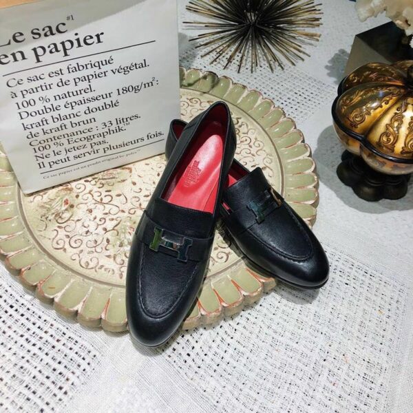 Hermes Paris Womens LoaferSpring/Summer Collection Black - Image 7