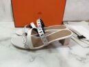 Hermes Thalassa Mules Sandals Nappa Leather Spring /Summer Collection Blanc /Silver