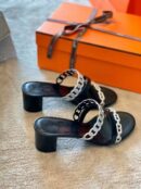 Hermes Thalassa Mules Sandals Nappa Leather Spring /Summer Collection Noir /Silver