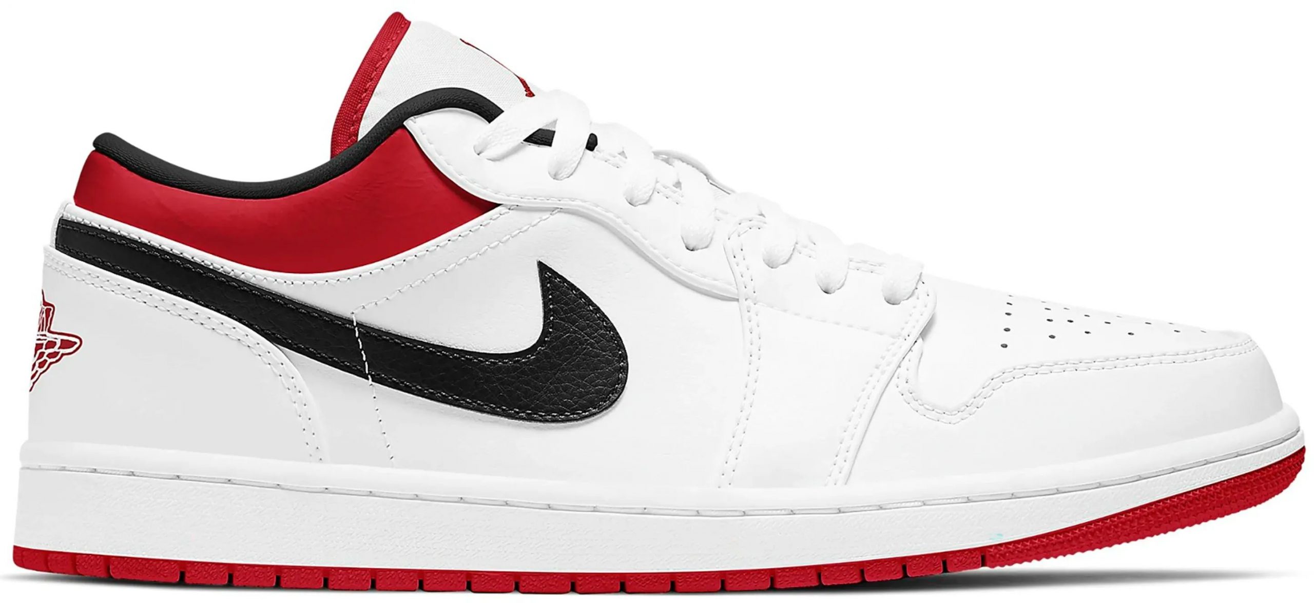 Jordan 1 Low White University Red Black Men Shoes
