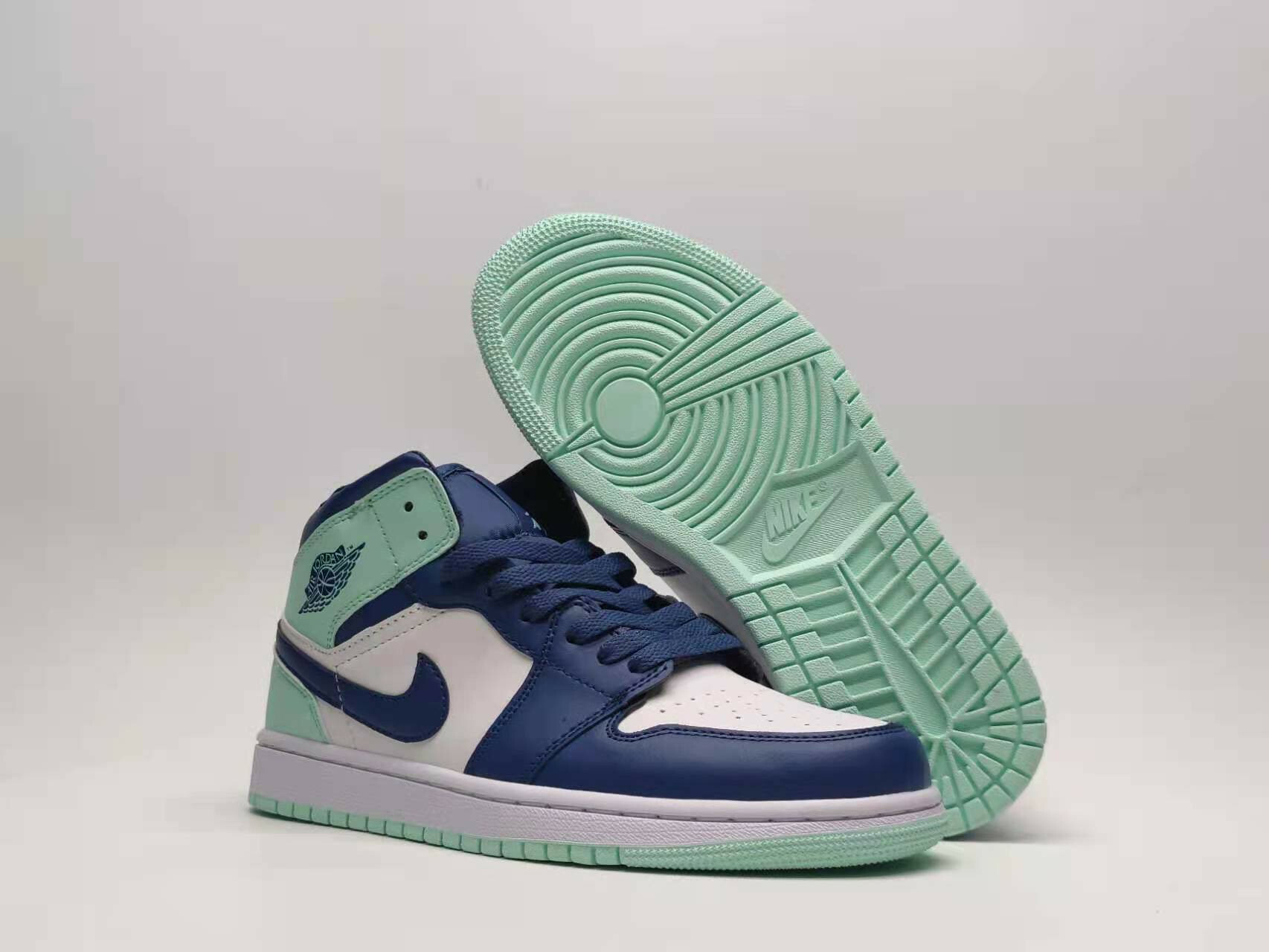 Jordan 1 Mid Blue Mint Men size 7 - 12 US, Women size 5.5 - 10 US