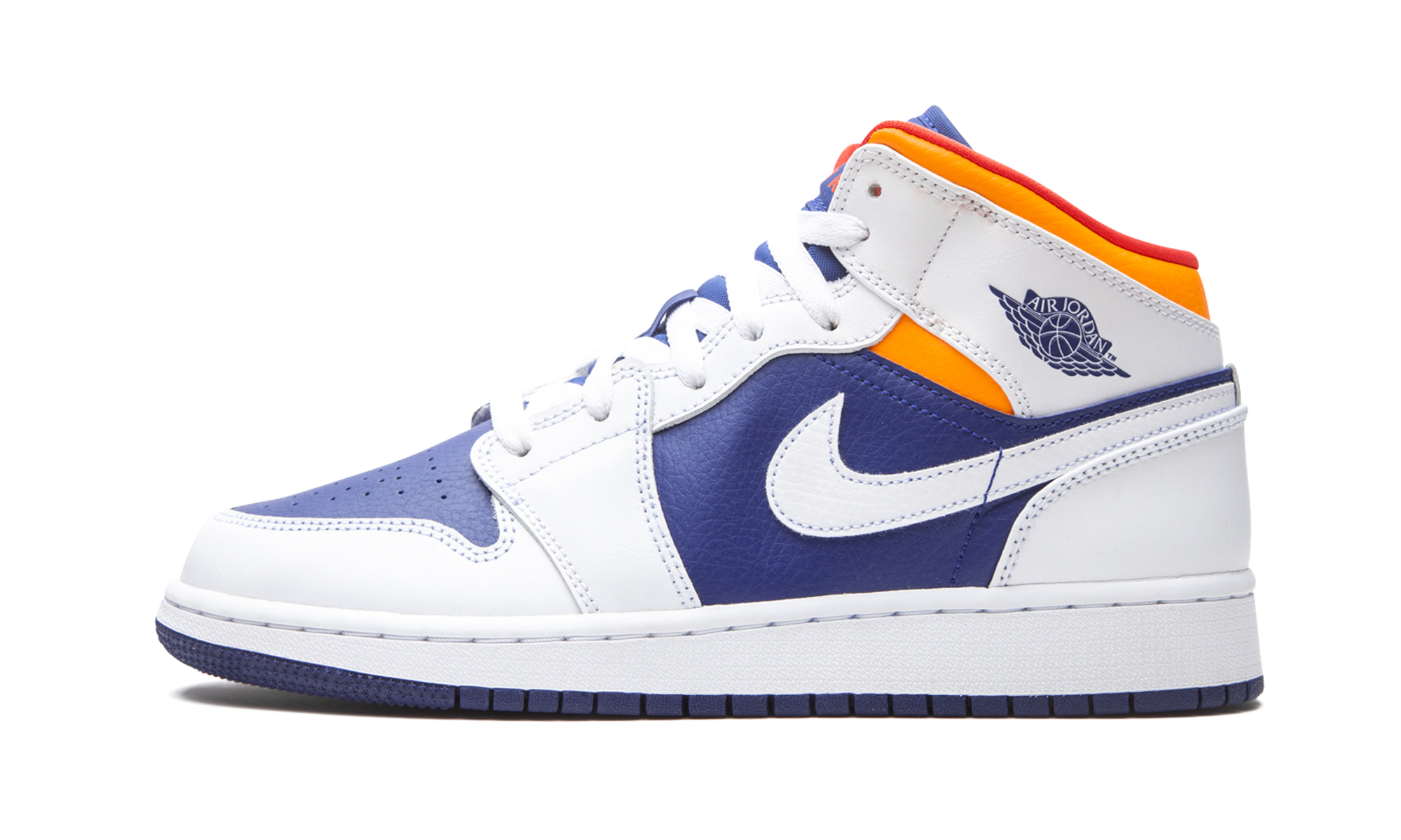 Jordan 1 Mid GS "White Deep Royal Blue"
